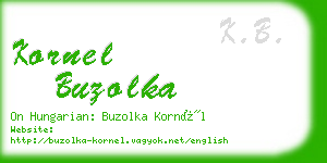 kornel buzolka business card